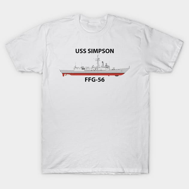 USS SIMPSON - FFG-56 OLIVER HAZARD PERRY CLASS T-Shirt by jackdustys